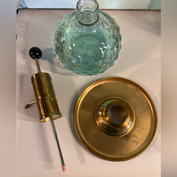 MCM Park Sherman Brass and Glass Liquor Pump Decanter - Picture 9 of 14